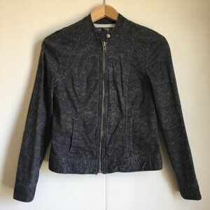 VINTAGE Cyberpunk Kenneth Cole Ornate Gothic Lace Paisley Print Moto Jacket S